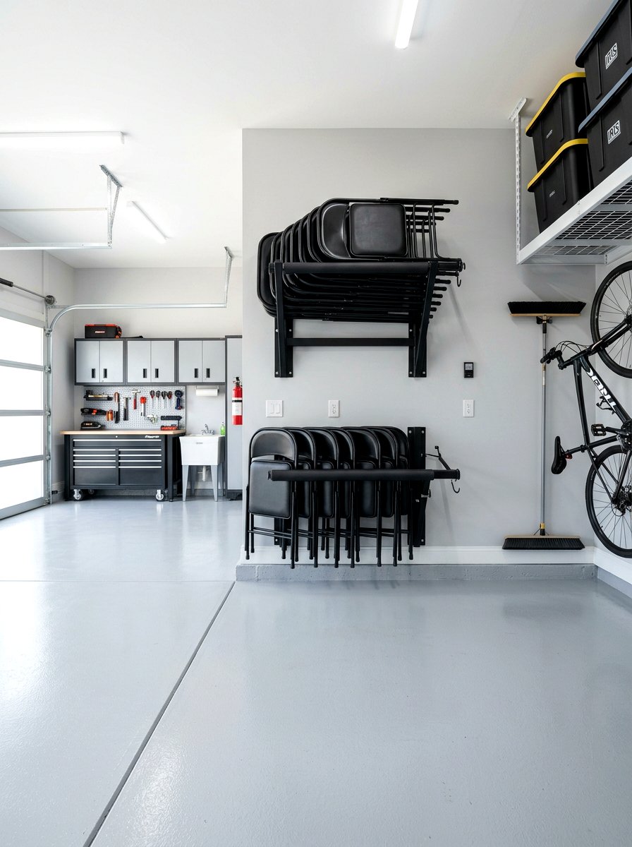 Folding Chair Rack - 30 organizing a garage ideas