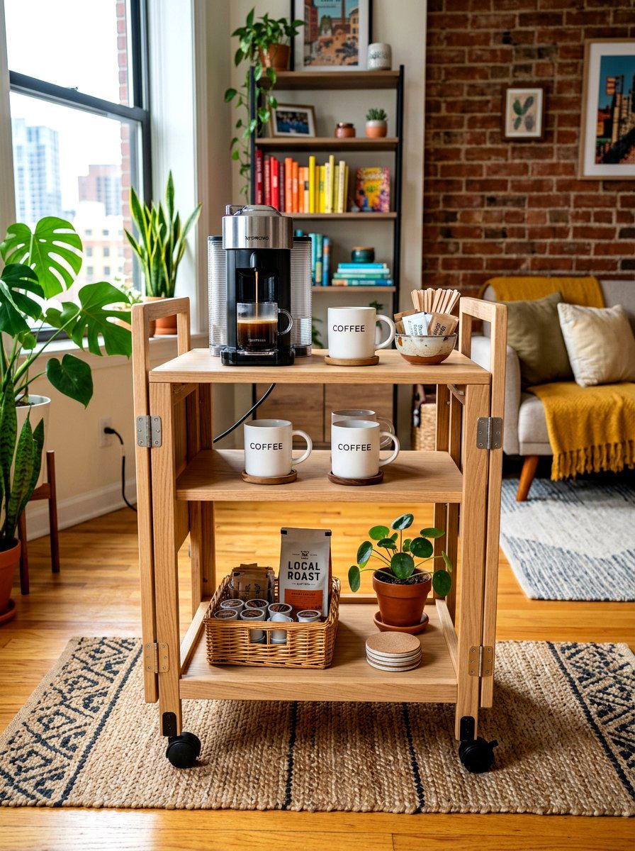Folding Coffee Cart For Apartments - 30 coffee cart apartment ideas