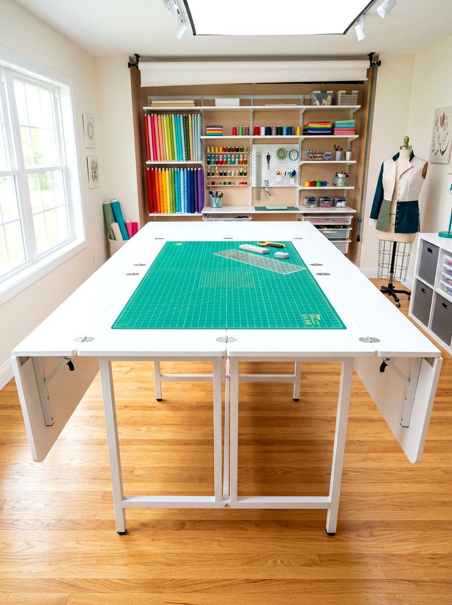 Folding Cutting Table - 30 sewing storage ideas
