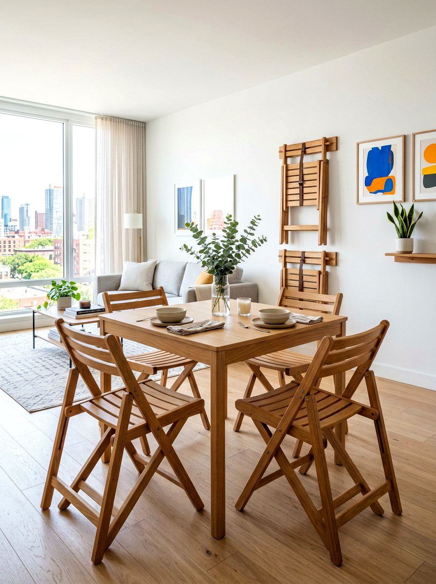 Folding Dining Chairs - 30 compact apartment dining ideas