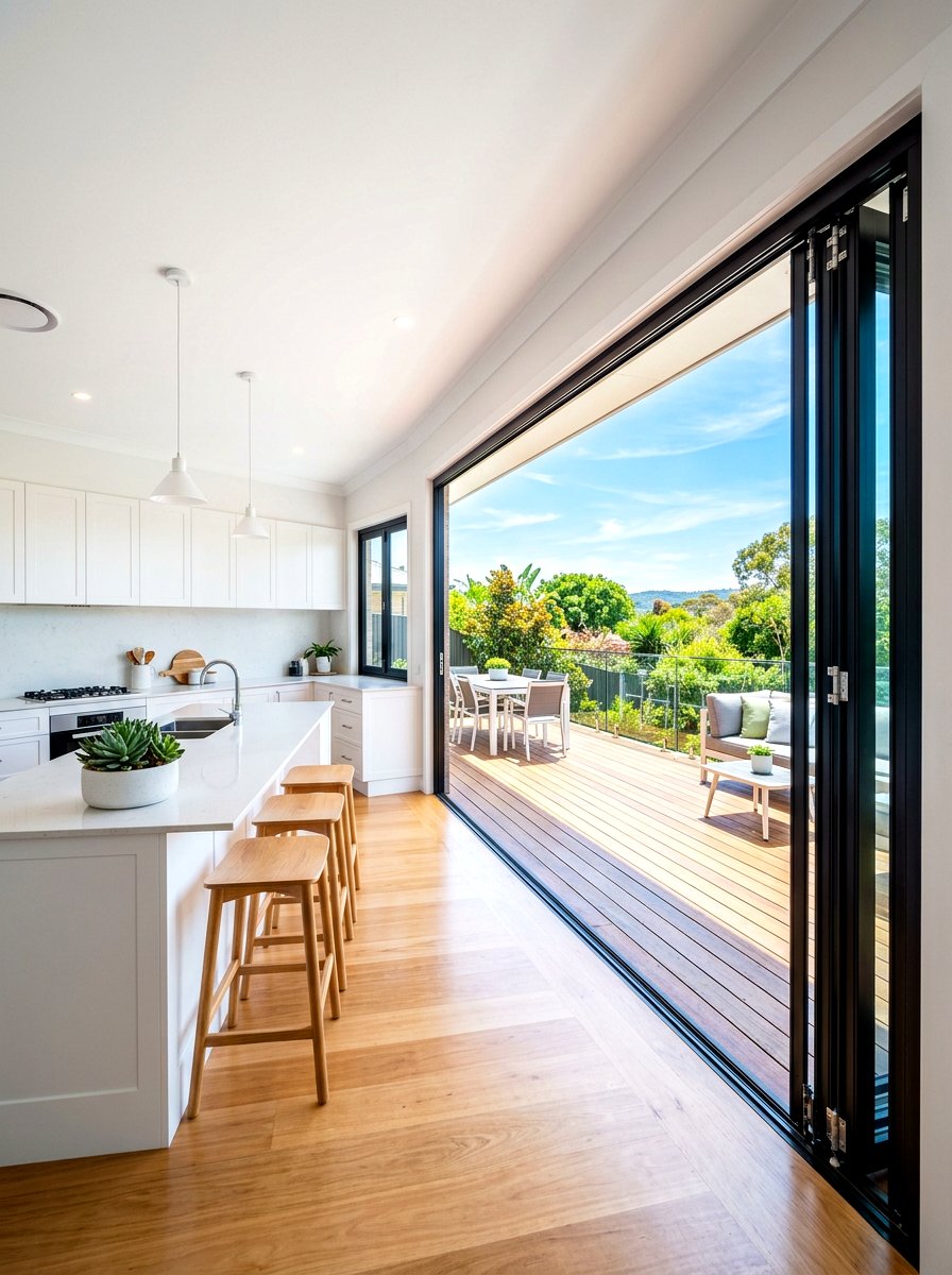 Folding Glass Door - 30 indoor outdoor living ideas