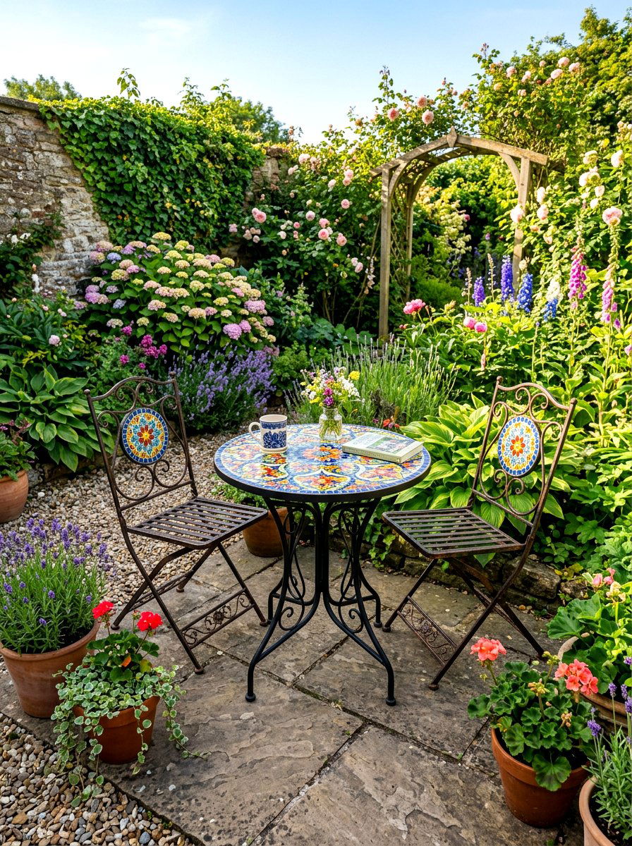 Folding Mosaic Bistro Set - 30 folding patio furniture ideas