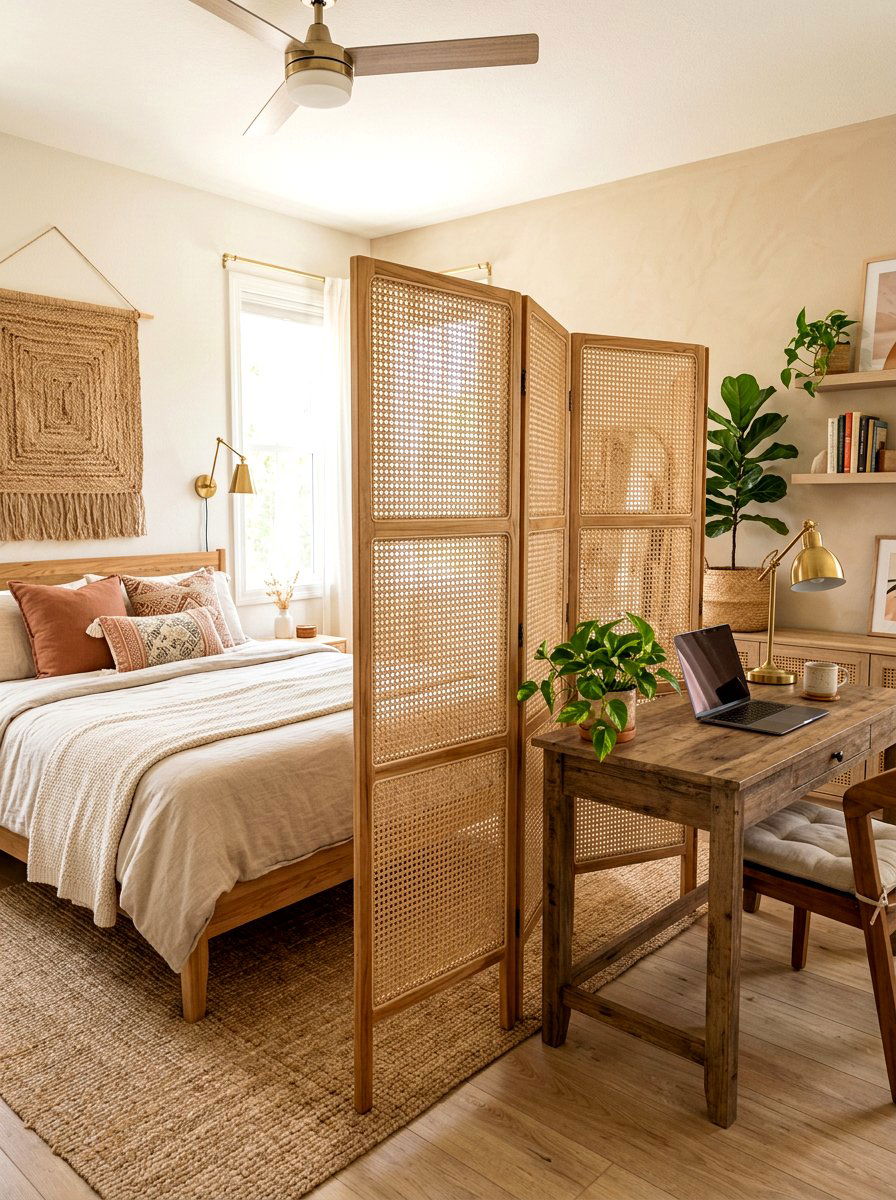 Folding Room Divider Bedroom - 30 renter friendly bedroom ideas