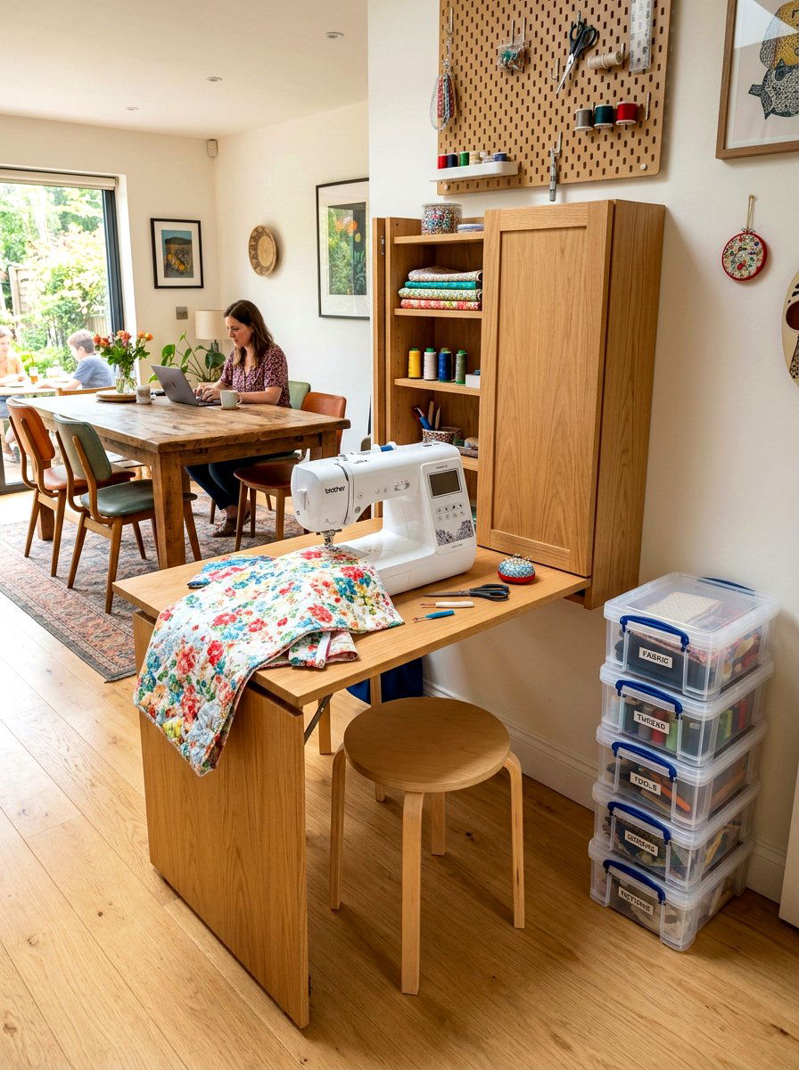 Folding Sewing Nook - 30 sewing nook ideas
