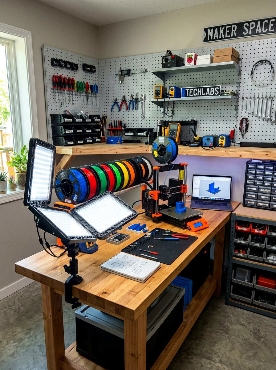 Folding Shop Lighting - 30 workshop lighting ideas