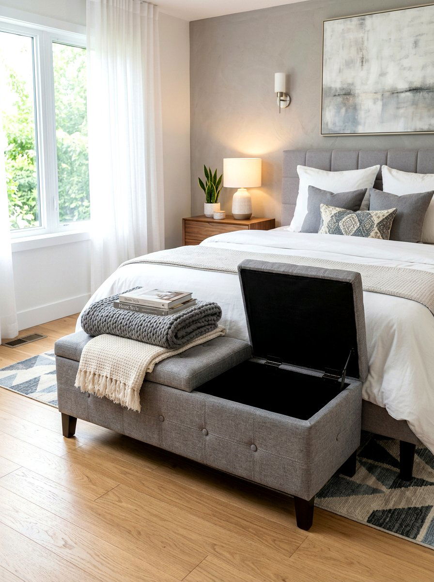 Folding Storage Bench - 30 foldable furniture apartment ideas
