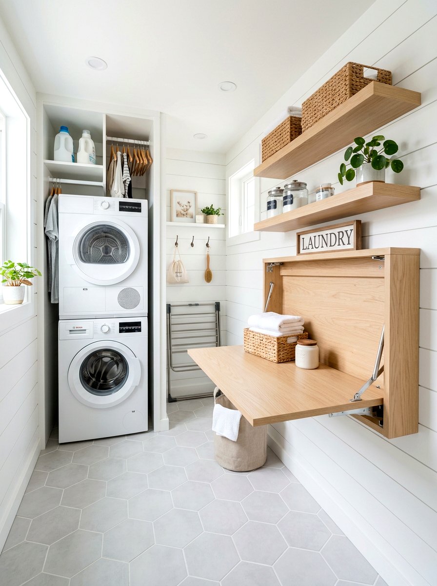 Folding Table Surface - 30 laundry room countertop ideas