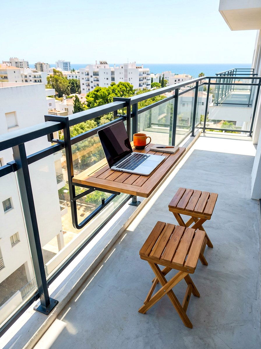 Folding Wall Table Balcony - 30 balcony seating nook ideas