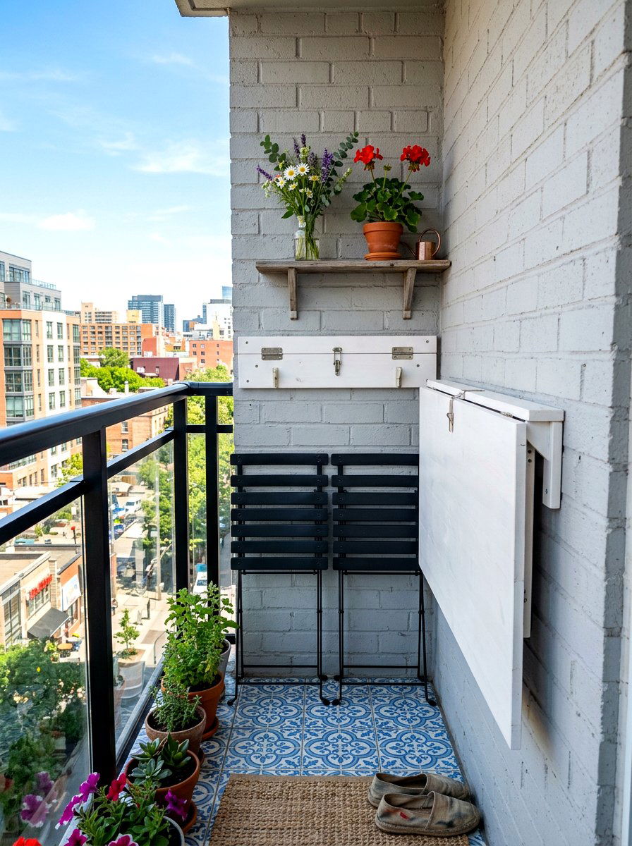Folding Wall Table - 30 balcony furniture ideas