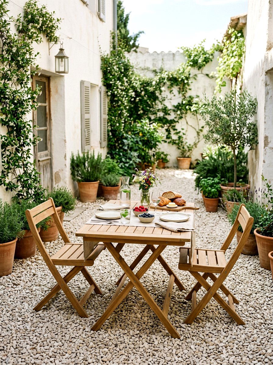 Folding Wood Chairs - 30 courtyard patio furniture ideas