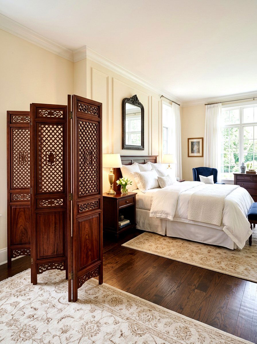 Folding Wood Screen - 30 freestanding privacy panel ideas