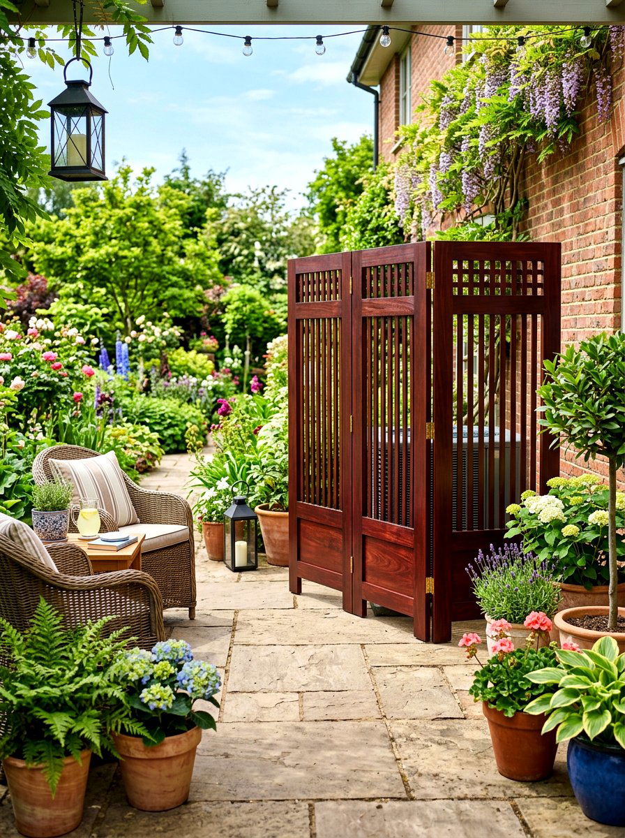 Folding Wooden AC Screen - 30 AC screen privacy ideas