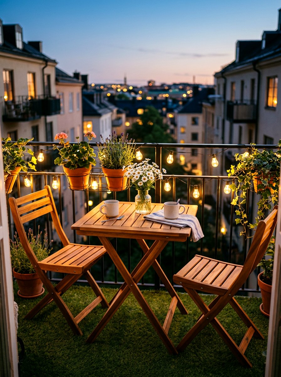 Folding Wooden Bistro Table - 30 outdoor side table ideas
