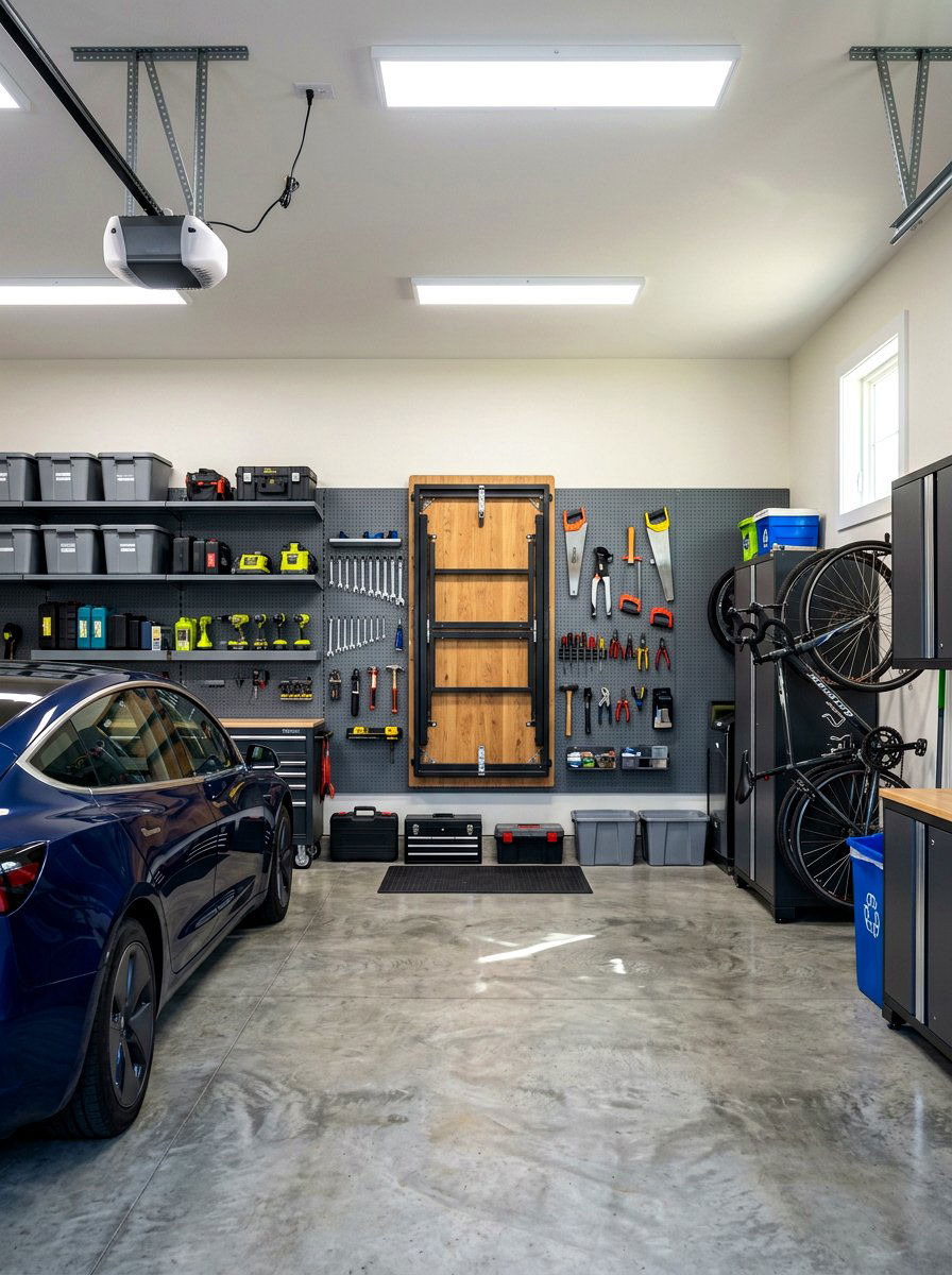 Folding Workbench Stations - 30 garage organization ideas