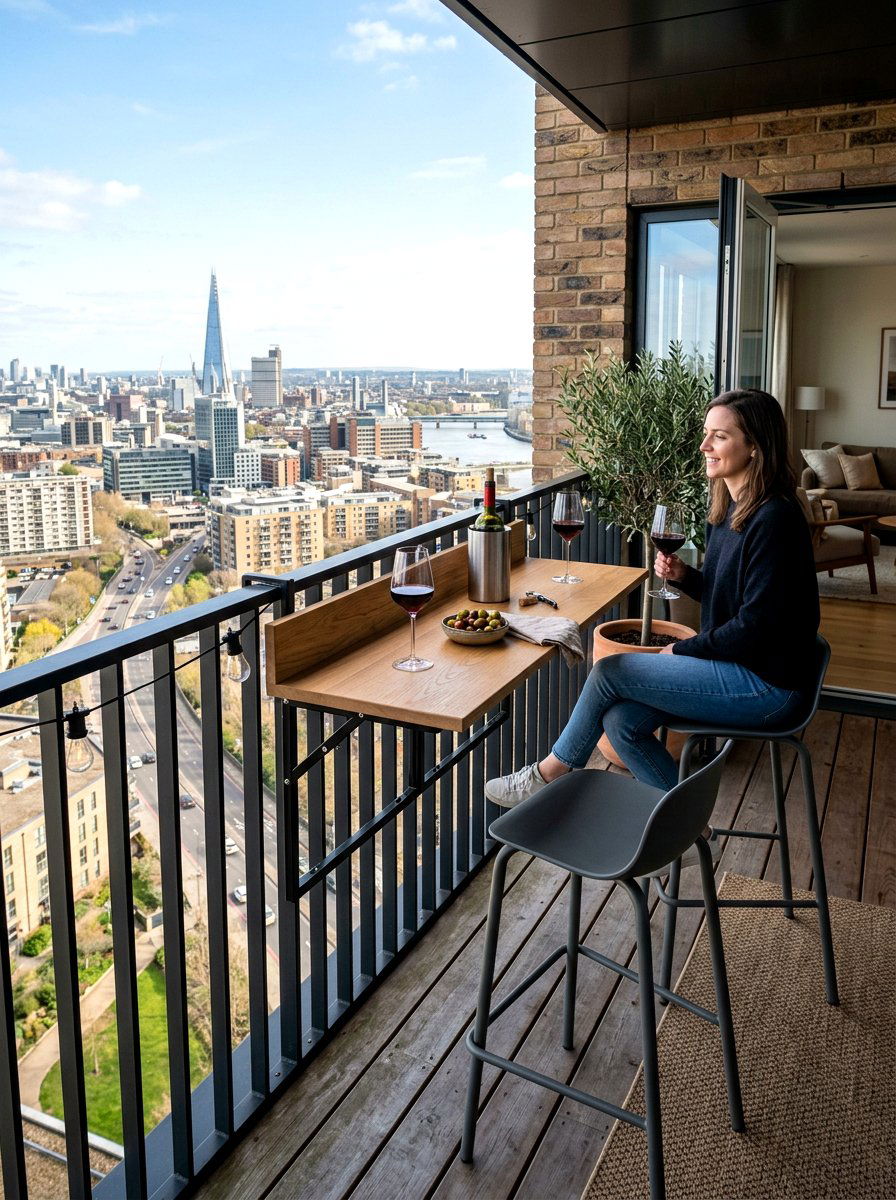 Folding bar table - 30 apartment deck ideas