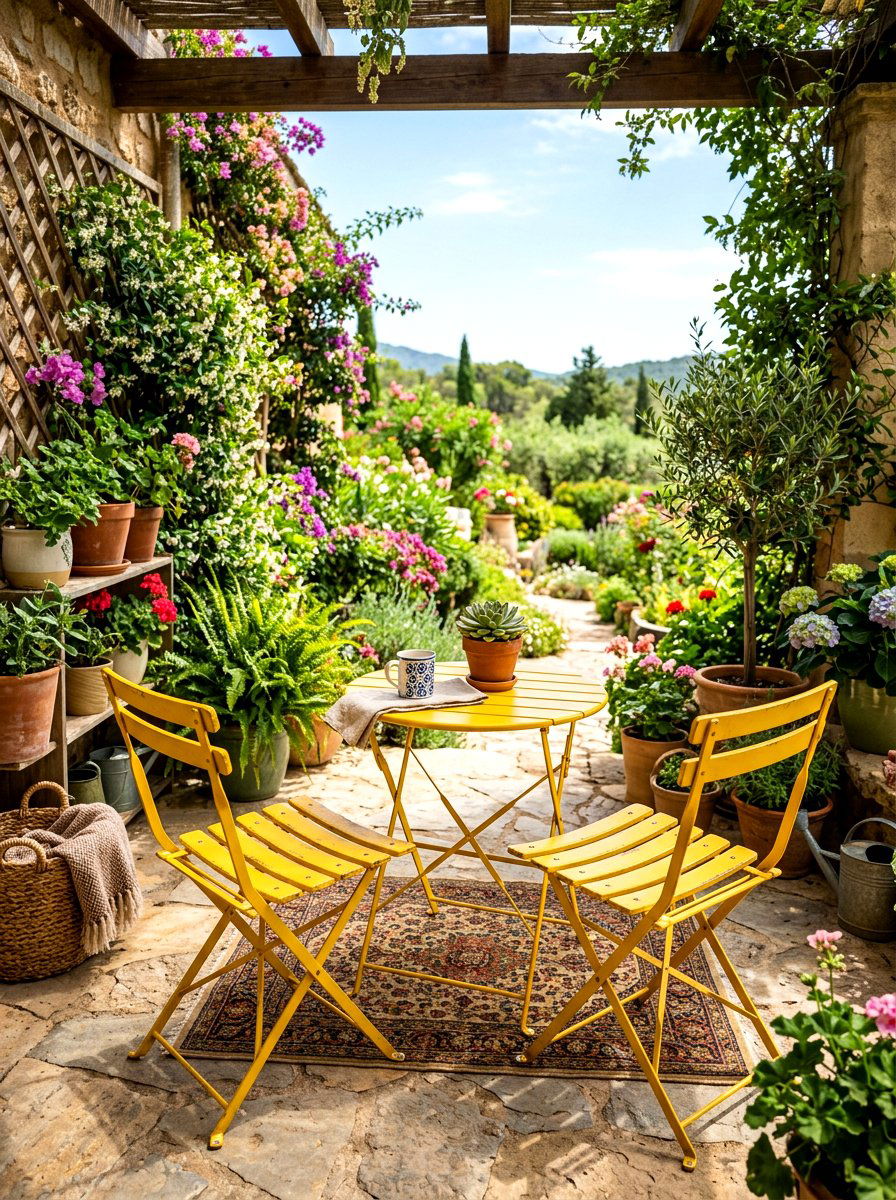Folding bistro chairs - 30 veranda furniture ideas