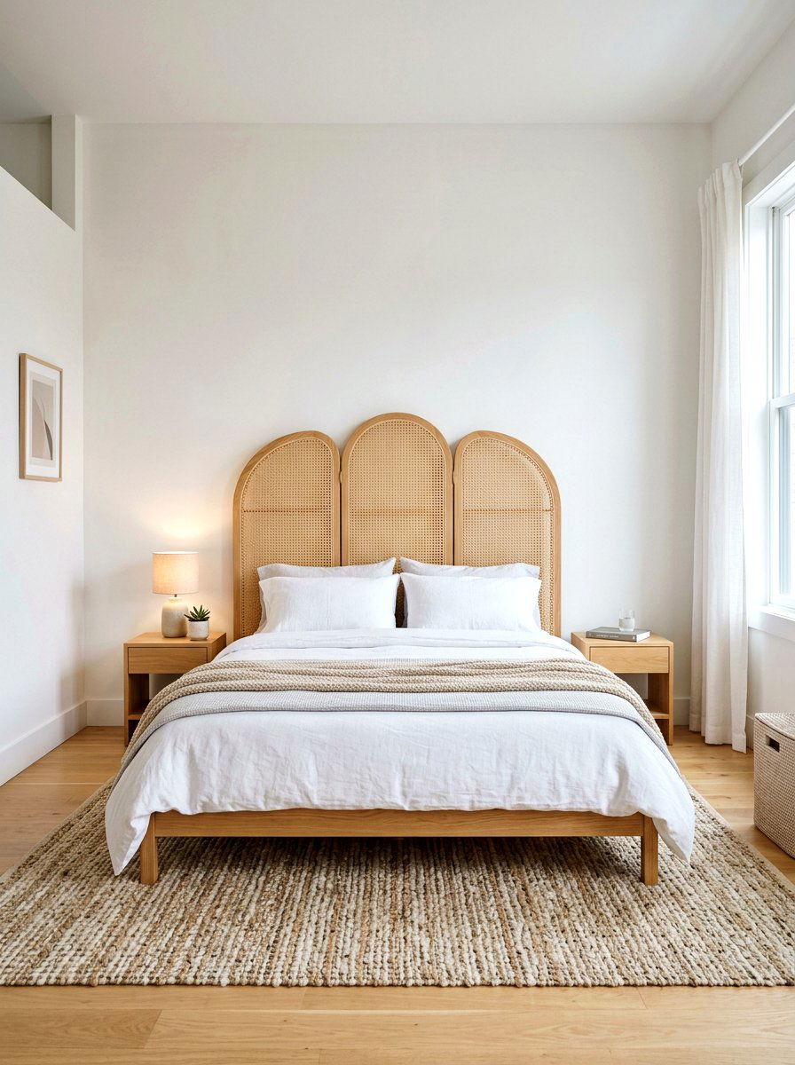 Folding cane headboard - 30 cane headboard ideas