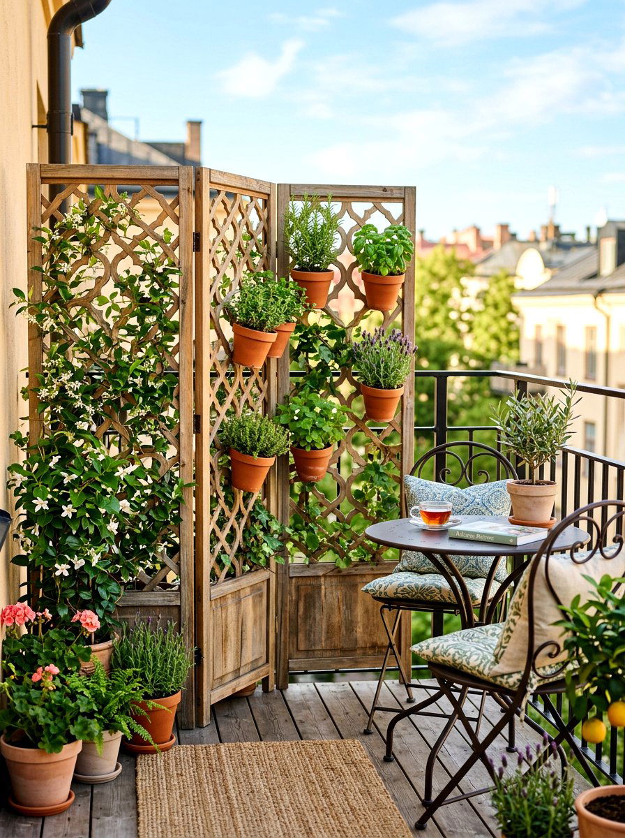 Folding lattice screen - 30 lattice screen patio ideas