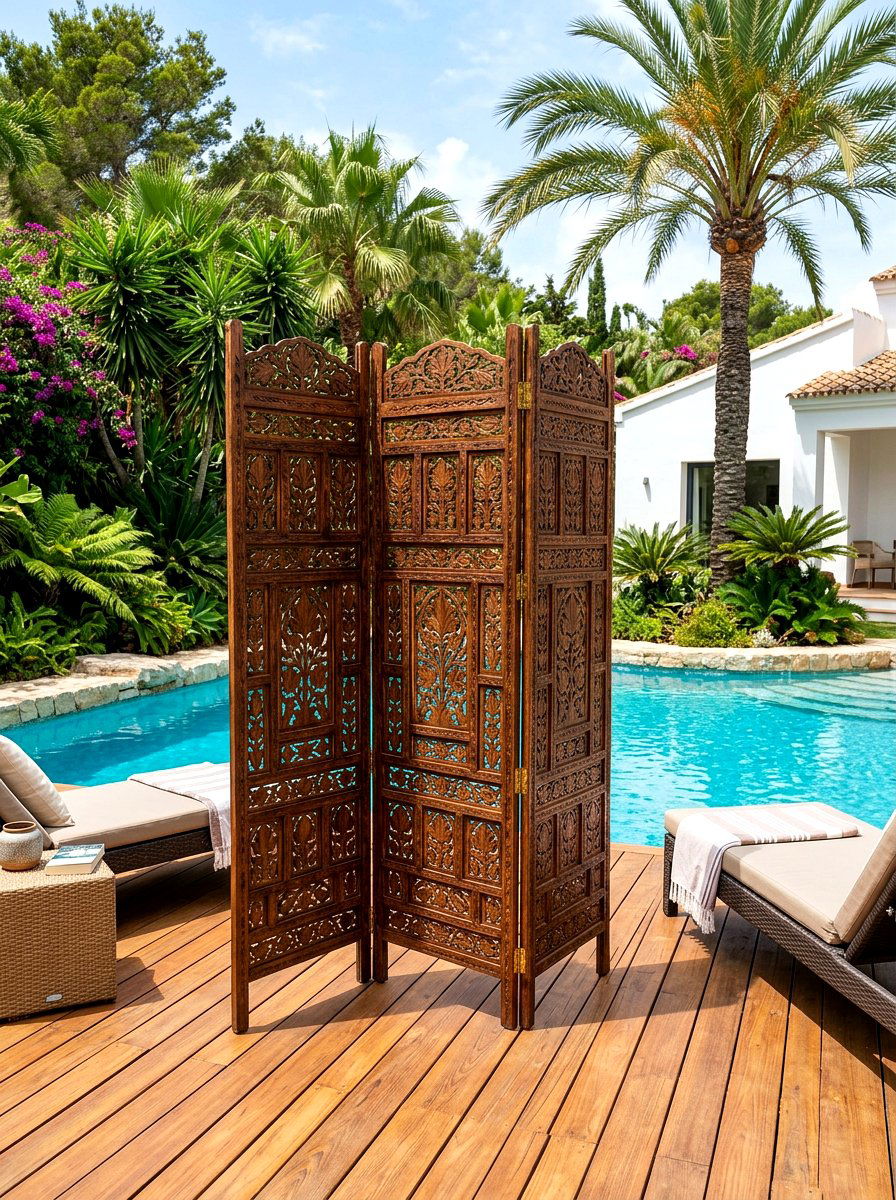 Folding outdoor privacy screen - 30 outdoor shower privacy ideas