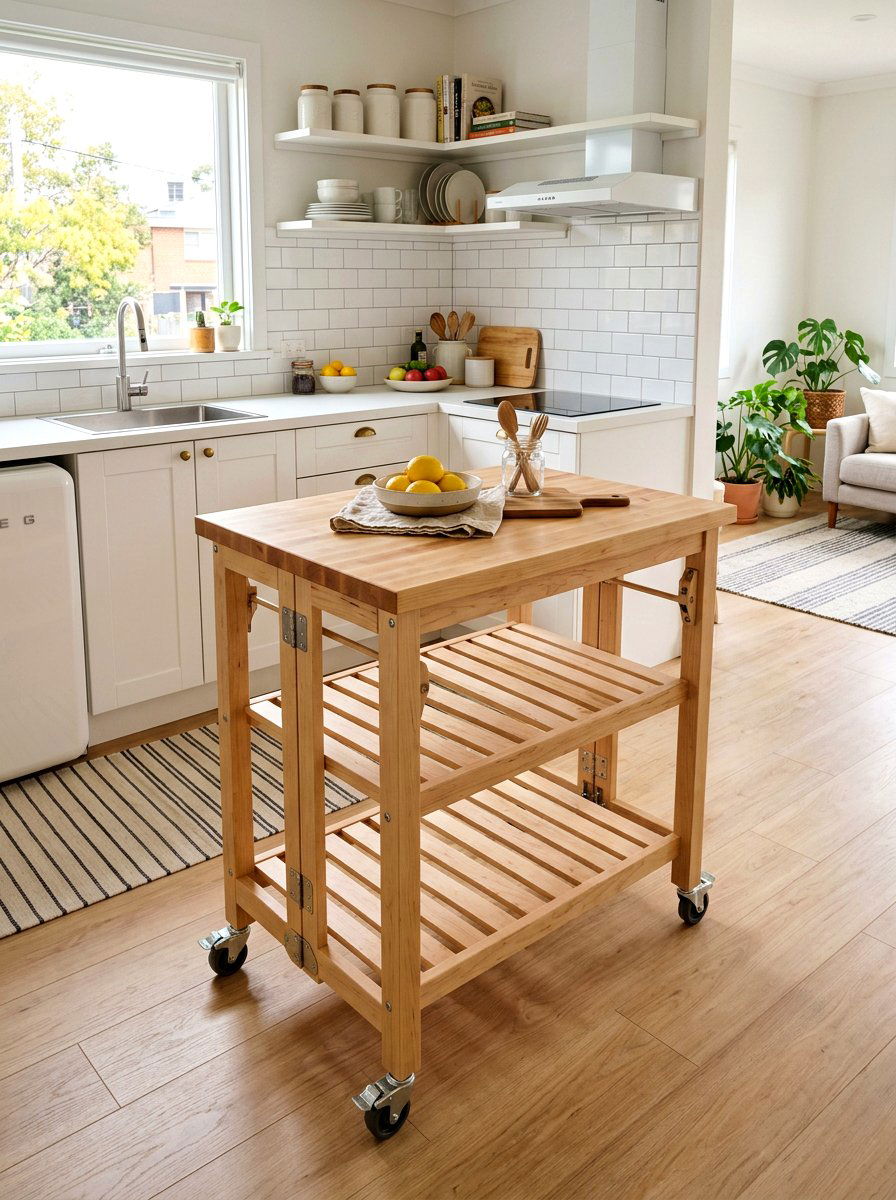 Folding portable kitchen island table - 30 movable kitchen island ideas