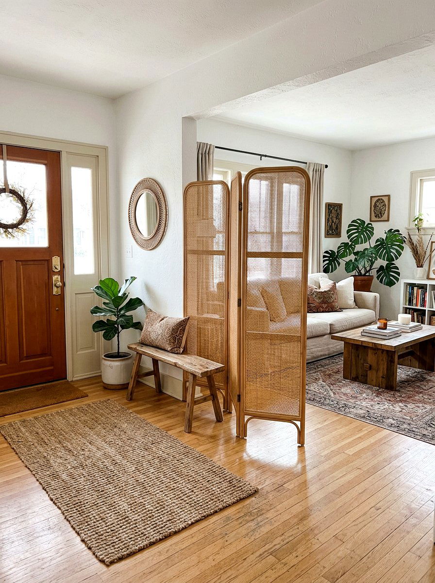 Folding screen room divider - 30 rental entryway ideas