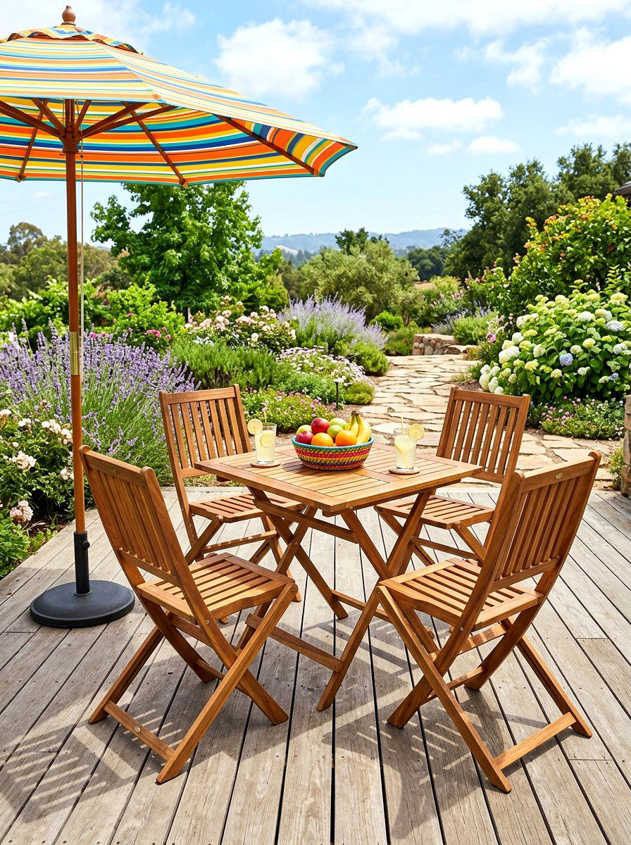 Folding wooden chairs - 30 outdoor dining furniture ideas