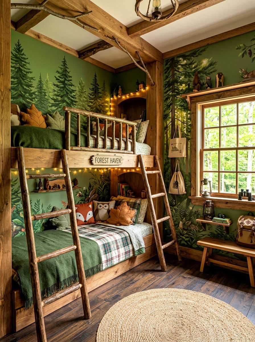 Forest Bunk Room - 30 bunk room aesthetic ideas