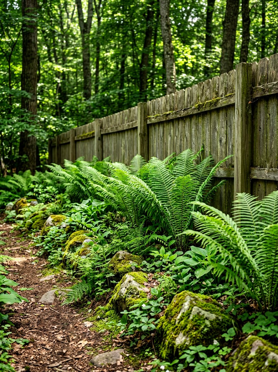 Forest Fern Border - 30 fence border ideas