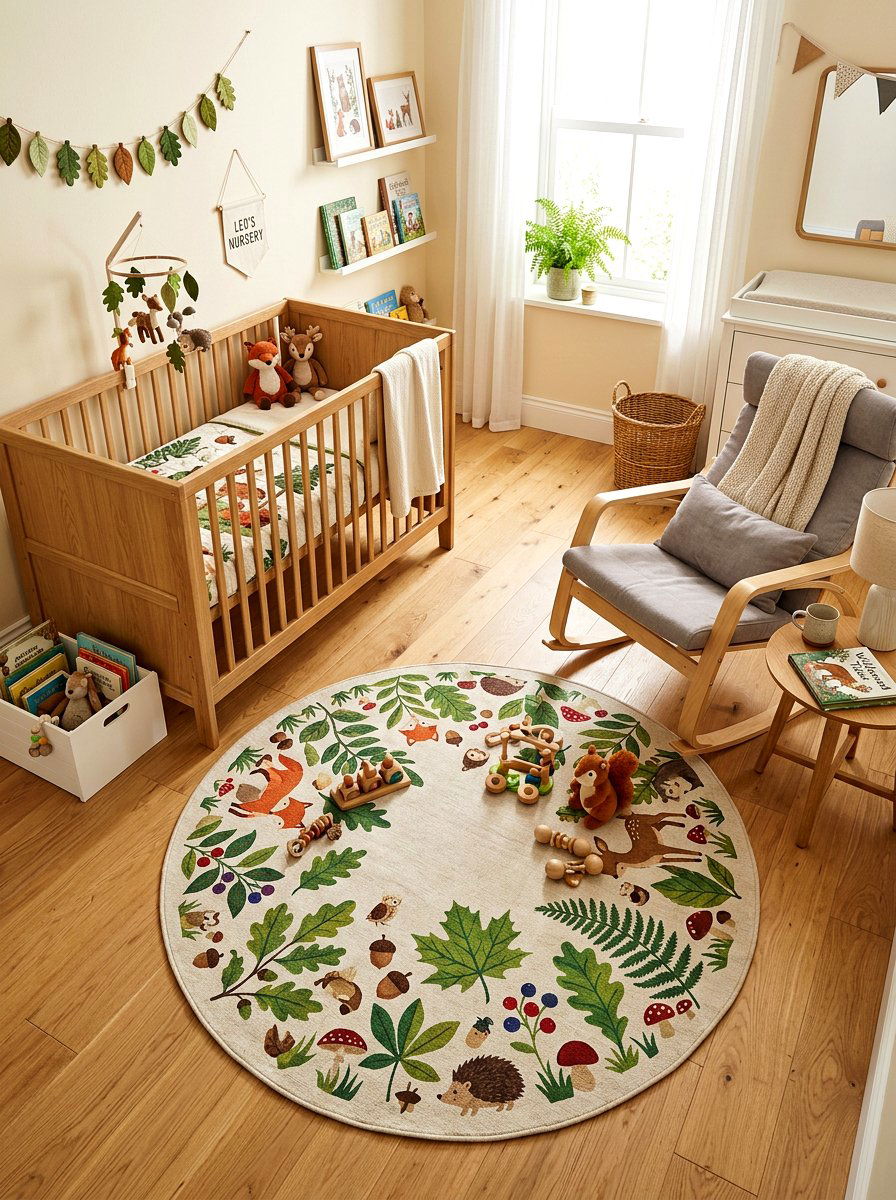 Forest Floor Mat - 30 woodland nursery ideas