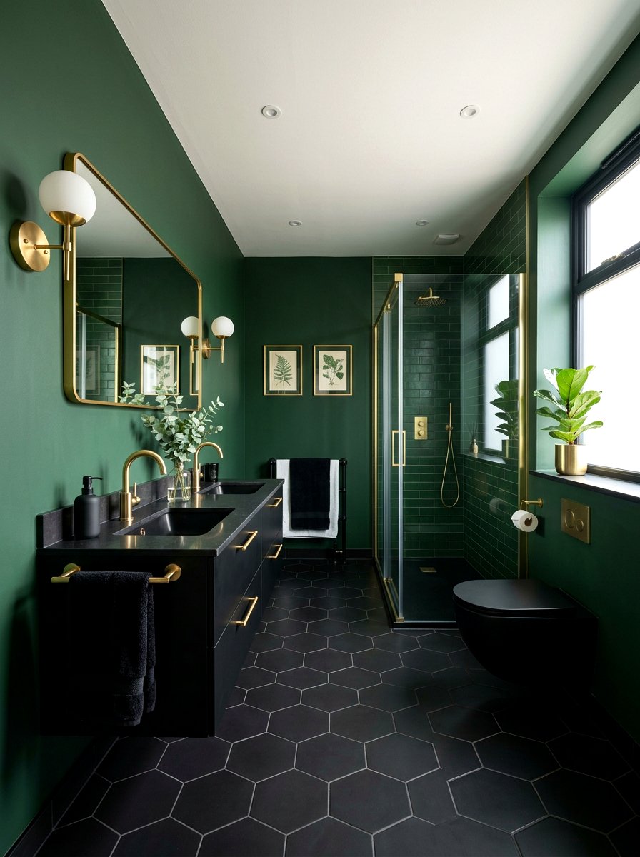 Forest Green And Black Bathroom - 30 bathroom color scheme ideas