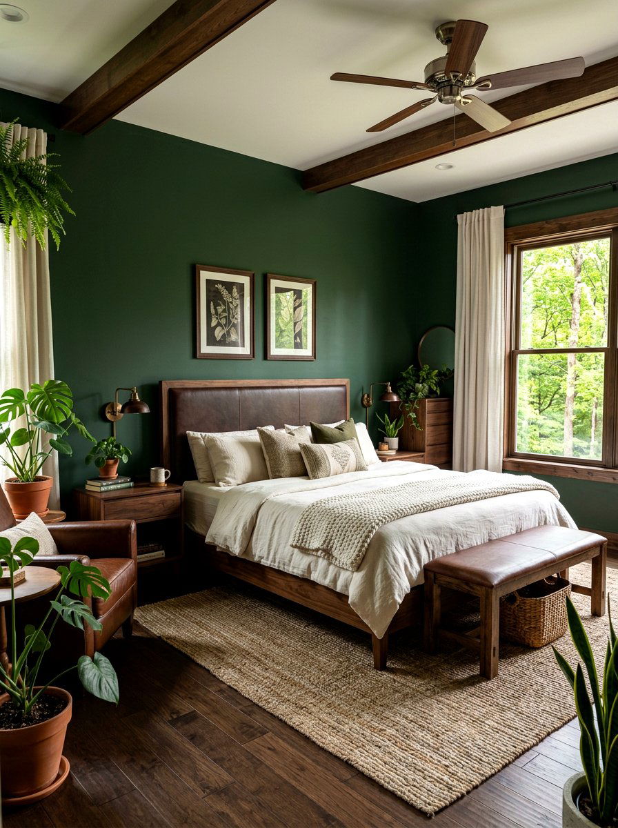 Forest Green And Brown Bedroom - 30 bedroom color scheme ideas