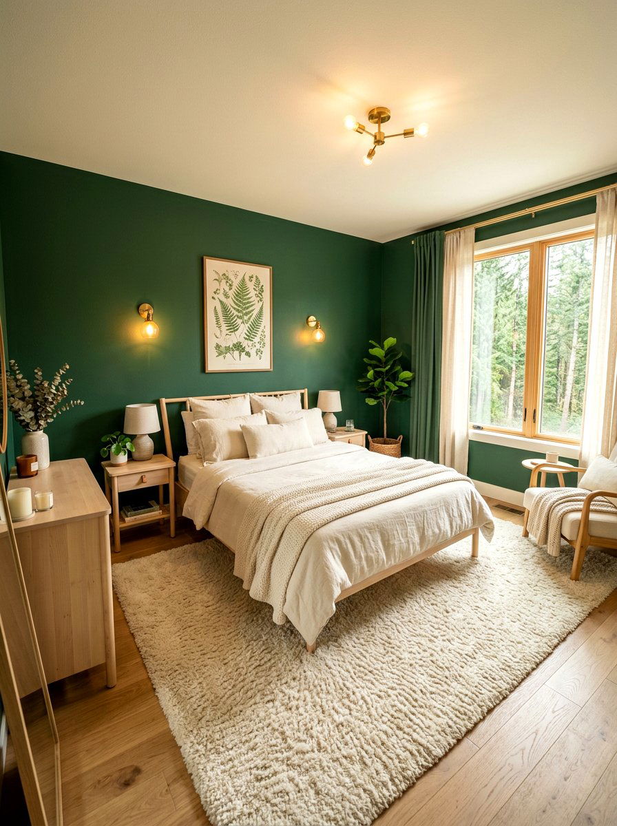 Forest Green And Cream Palette - 30 forest green bedroom ideas
