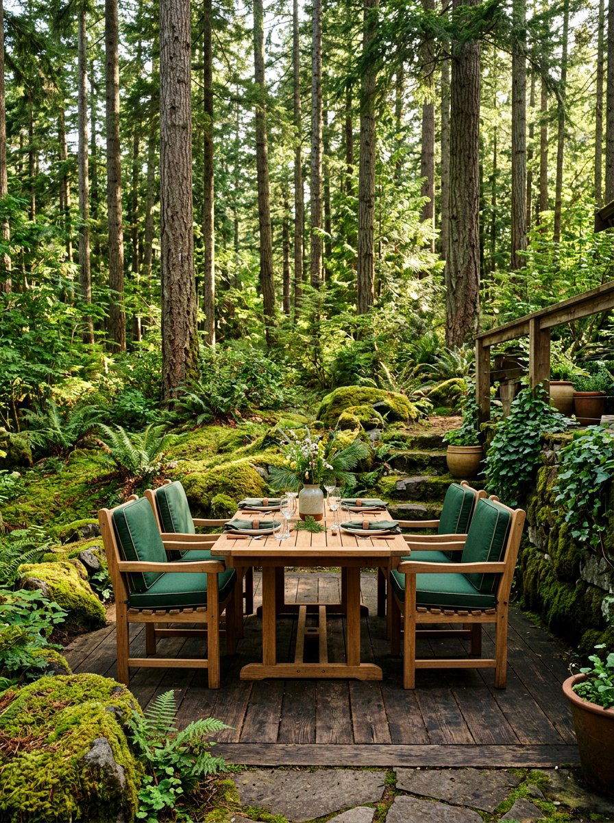 Forest Green And Wood Patio - 30 patio color scheme ideas