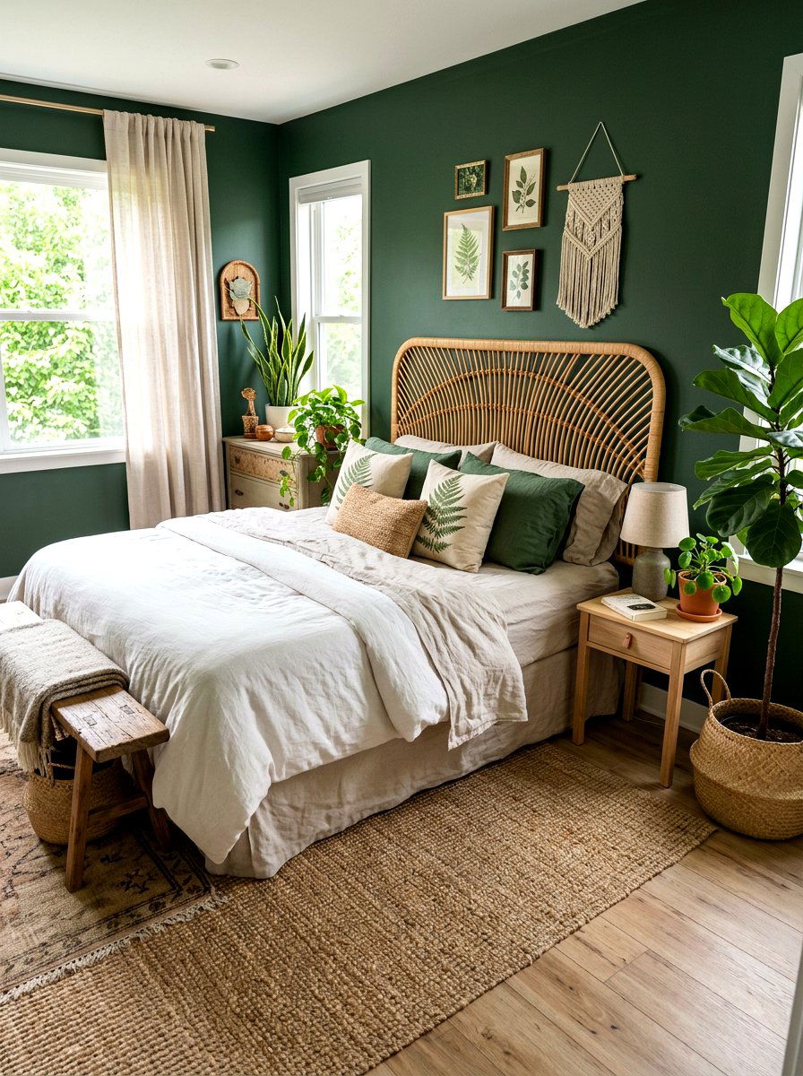 Forest Green Bedroom - 30 dark bedroom ideas