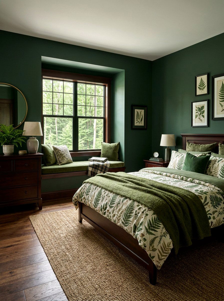 Forest Green Bedroom - 30 green bedroom ideas