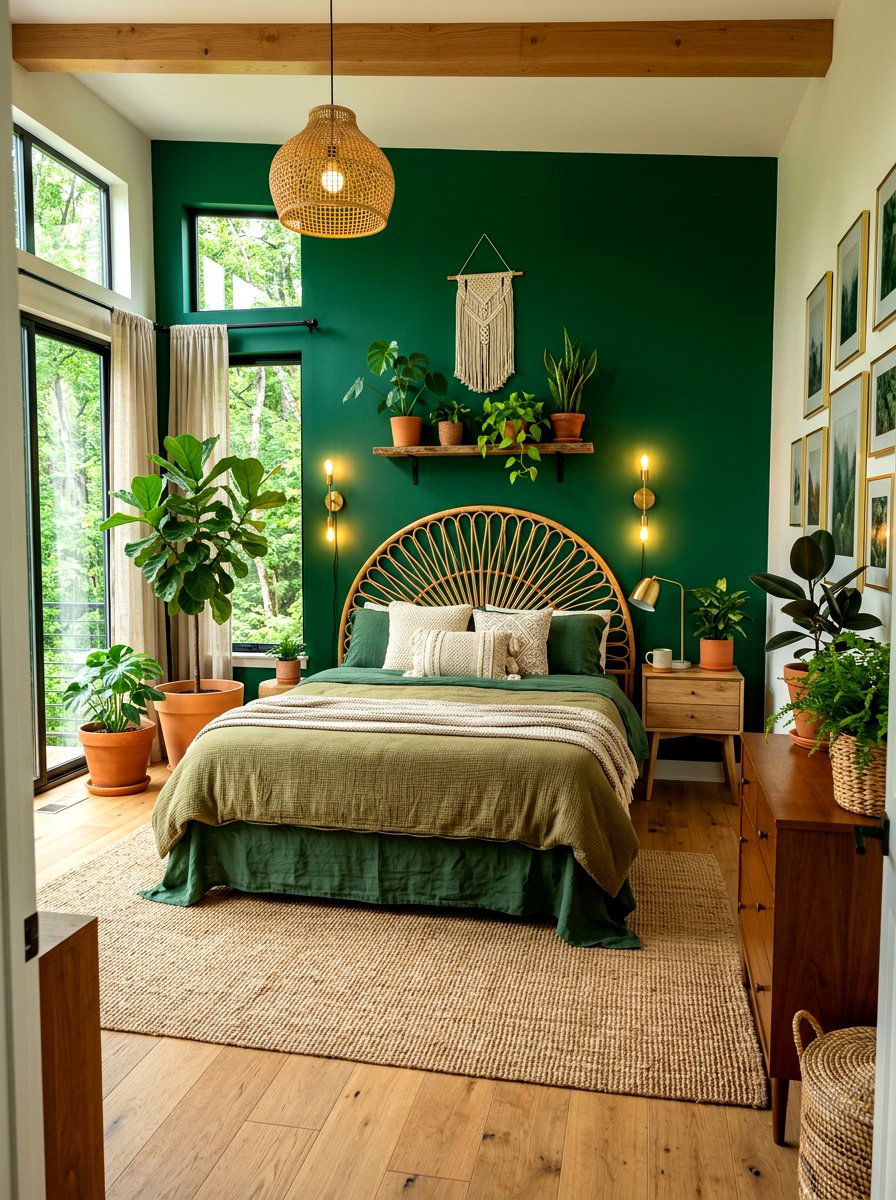 Forest Green Bedroom - 30 moody bedroom ideas