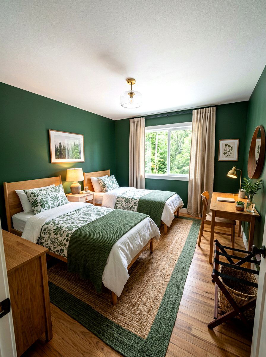 Forest Green Cozy Guest Room - 30 forest green bedroom ideas