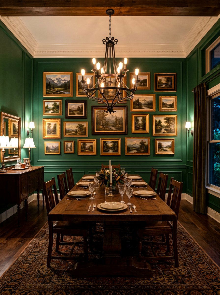 Forest Green Dining Room - 30 green dining room ideas