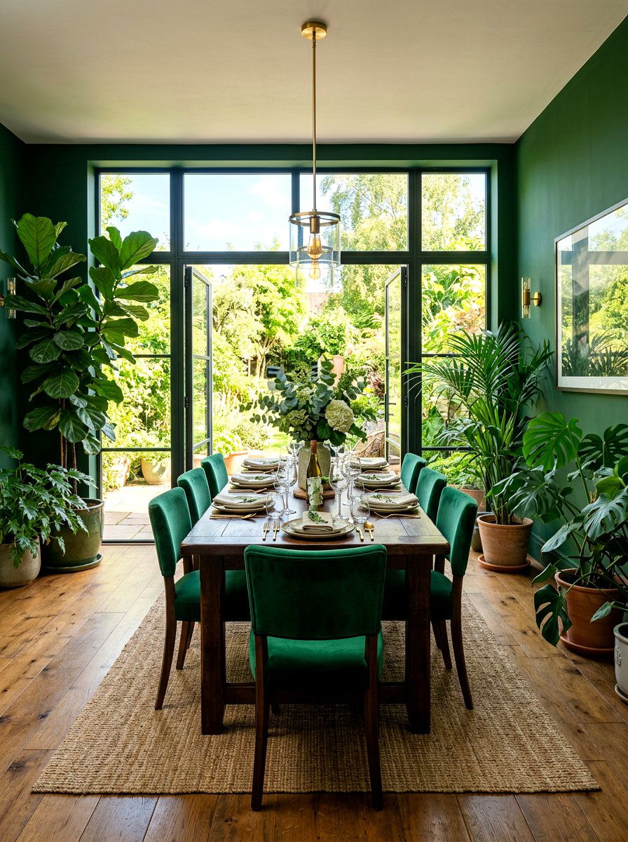 Forest Green Dining Room - 30 moody dining room ideas