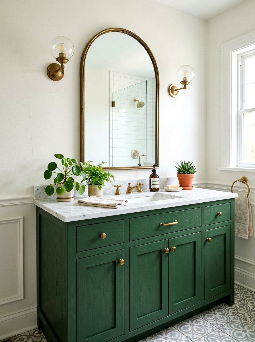 Forest Green Farmhouse Bathroom - 30 moody farmhouse bathroom ideas