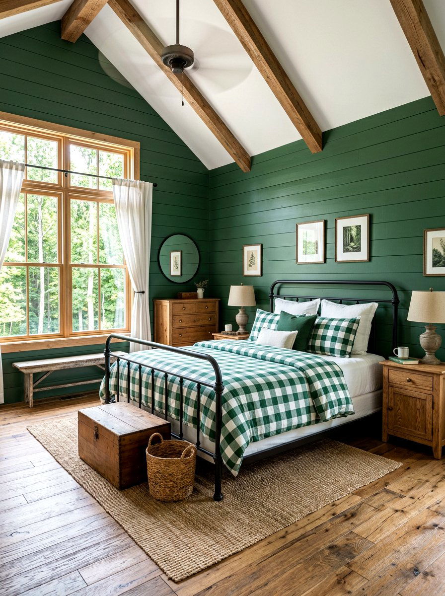 Forest Green Farmhouse Look - 30 forest green bedroom ideas