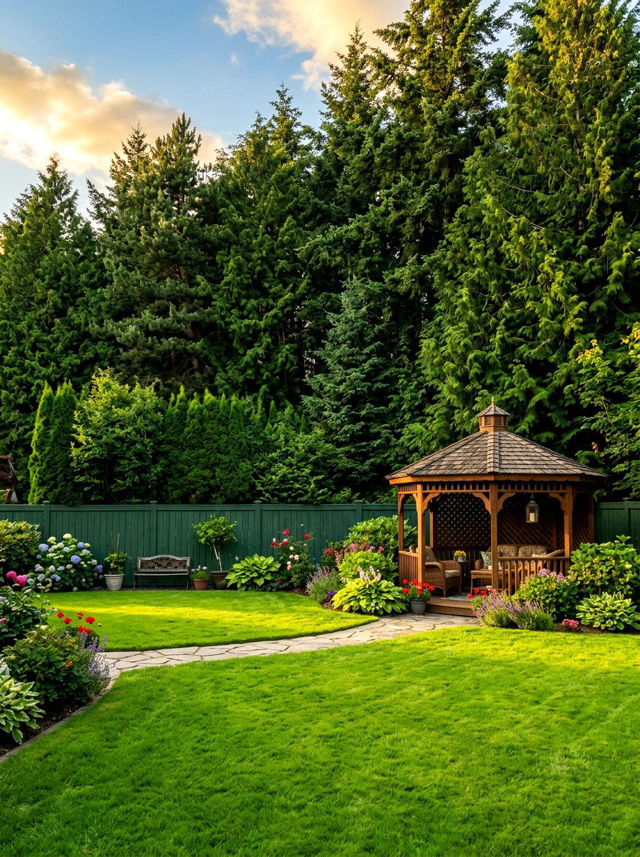 Forest Green Fence - 30 fence paint ideas