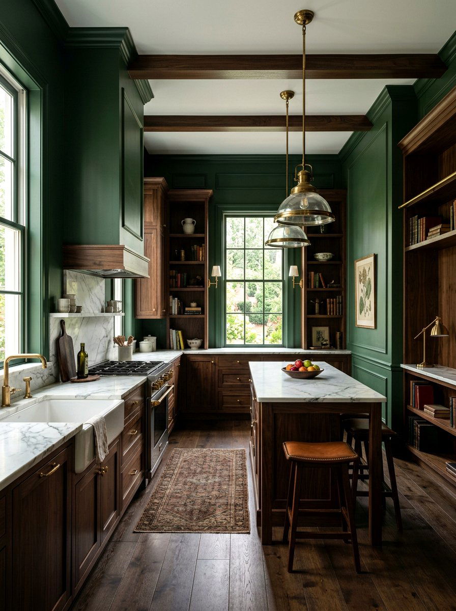 Forest Green Kitchen Wall - 30 kitchen wall color ideas