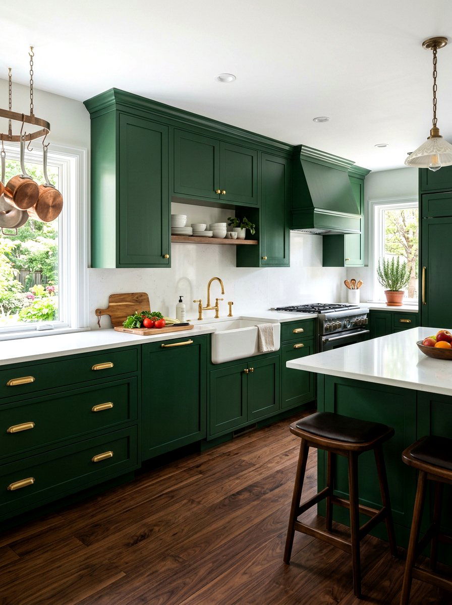 Forest Green Kitchen - 30 green kitchen ideas