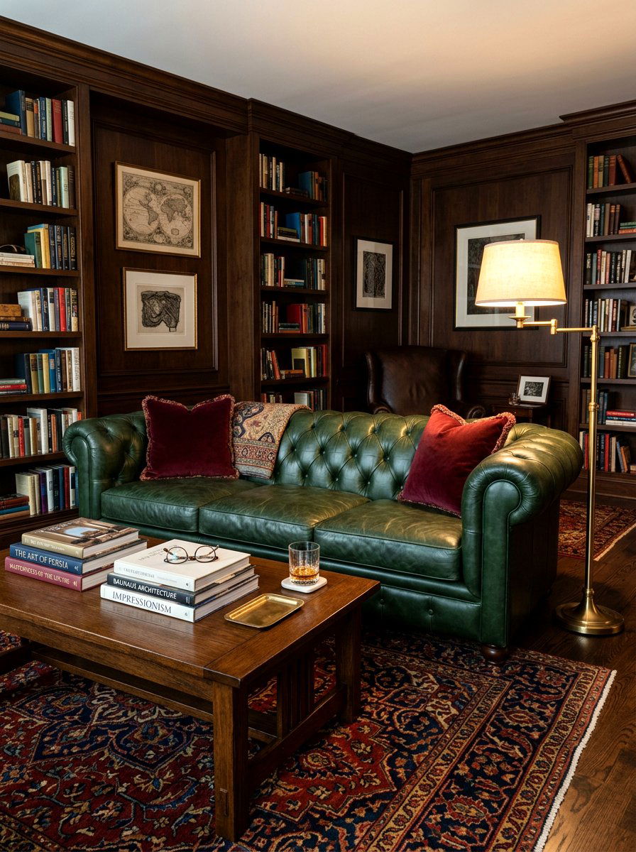Forest Green Leather Sofa - 30 sofa styling ideas