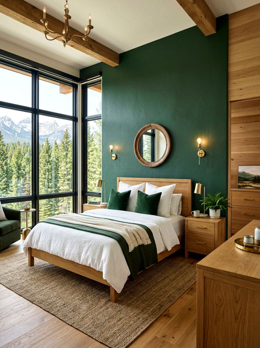 Forest Green Mountain Bedroom - 30 mountain modern bedroom ideas