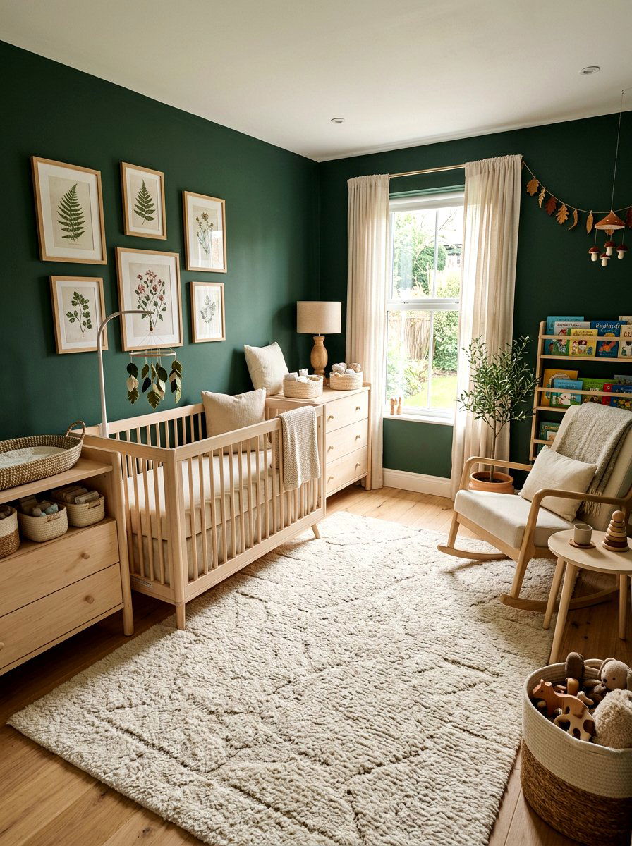 Forest Green Nursery - 30 gender neutral baby room ideas