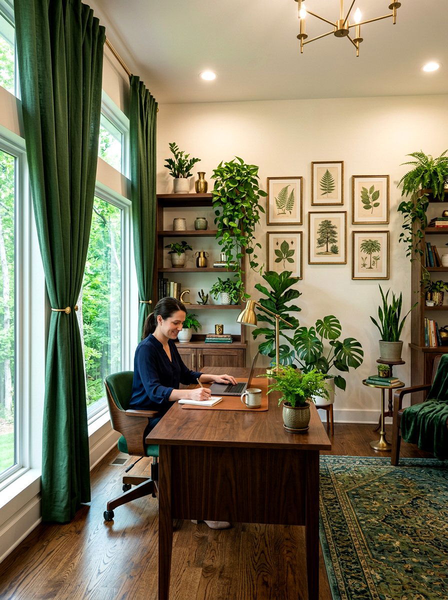 Forest Green Office Curtains - 30 office curtain ideas