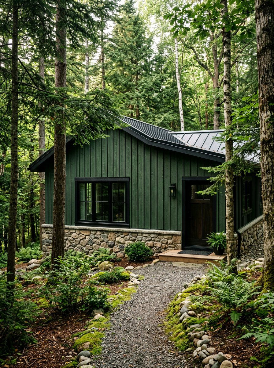 Forest Green Vertical Siding - 30 vertical siding exterior ideas
