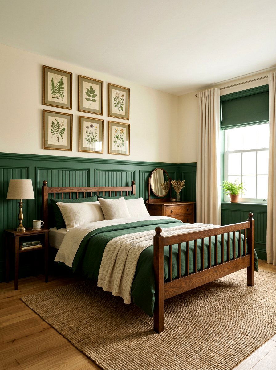 Forest Green Wainscoting - 30 forest green bedroom ideas